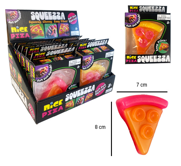 SQUISHY PIZZA 8,5cm TPR Slow Rise In box In display da 12pz…x12…x288